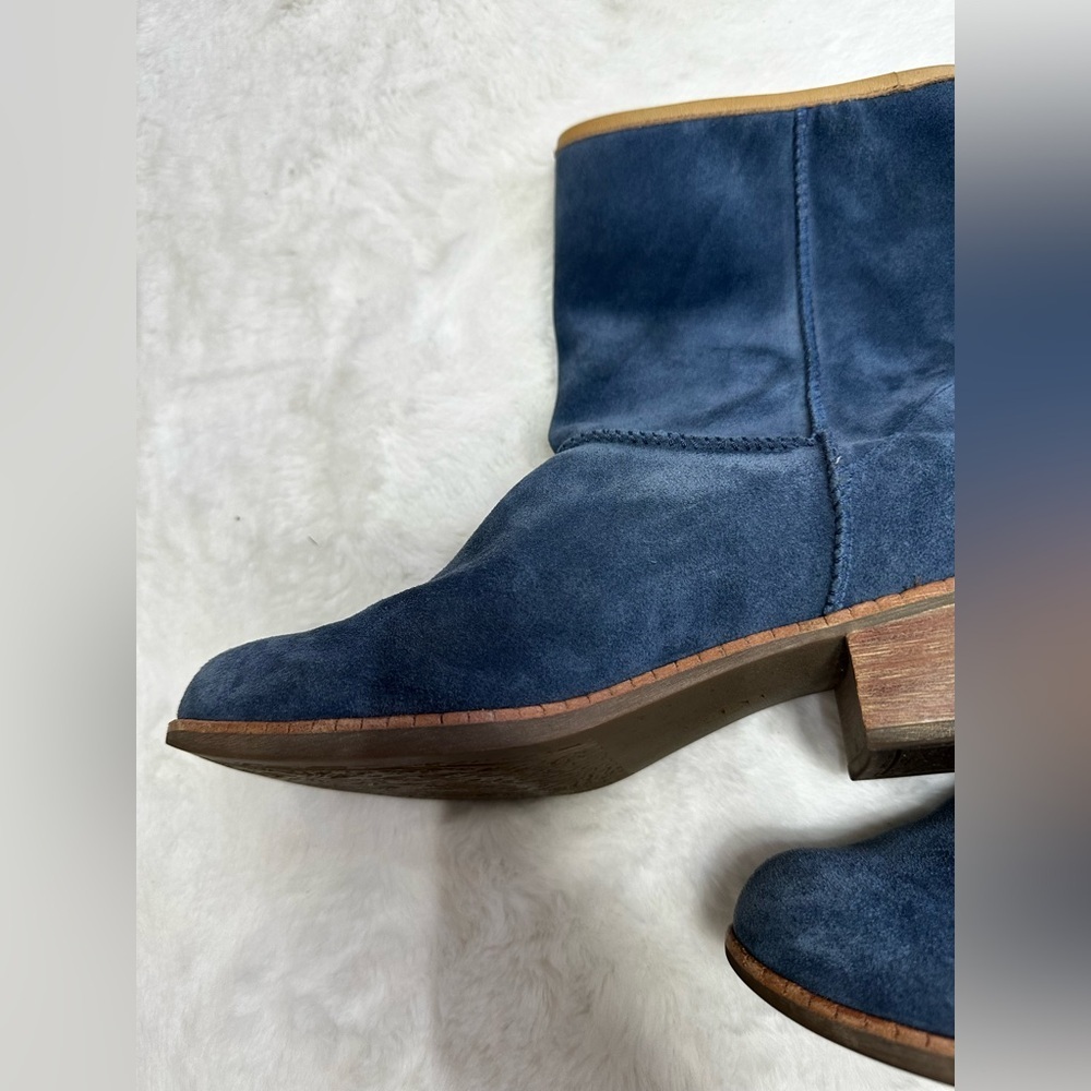 UGG Navy Suede Heeled Boots - Picture 5 of 15